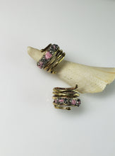 Load image into Gallery viewer, RING - Brass spiral ring with with pink tourmaline - R-1097 Pink